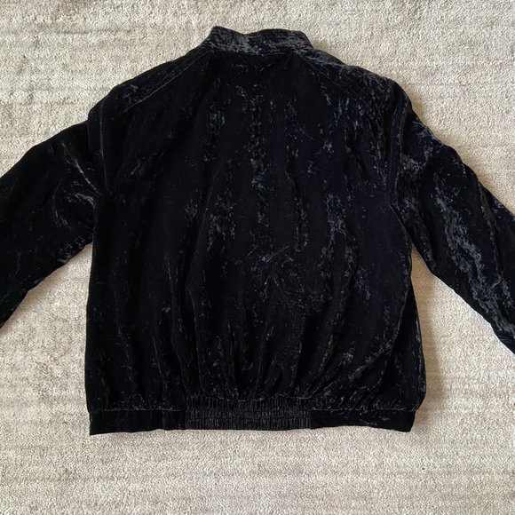Splendid Black Velvet Bomber Jacket - Picture 4 of 12